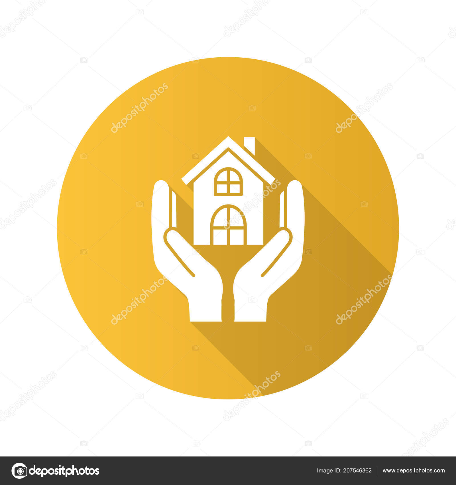 Vivienda Asequible Diseño Plano Icono Glifo Sombra Larga Refugio Para  Vector de stock #207546362 de ©bsd_studio, image size:1600x1700