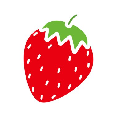 Çilek glif renk simgesi. Siluet simge yok anahat beyaz zemin üzerine. Negatif alan. Vektör çizim