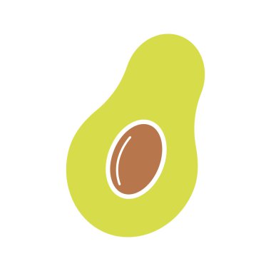 Avokado glif renk simgesi. Siluet simge yok anahat beyaz zemin üzerine. Negatif alan. Vektör çizim