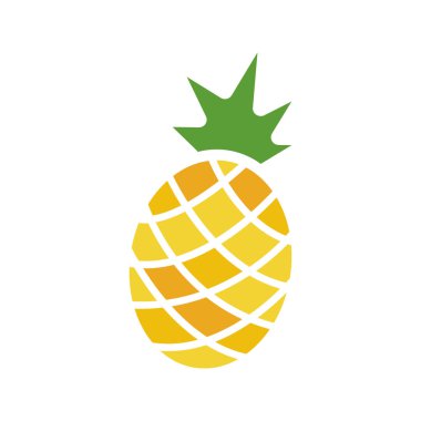 Ananas glif renk simgesi. Ananas. Siluet simge yok anahat beyaz zemin üzerine. Negatif alan. Vektör çizim