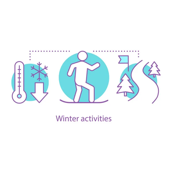 Icône Concept Snowboard Idée Activité Hivernale Illustration Ligne Mince Snowboarder — Image vectorielle