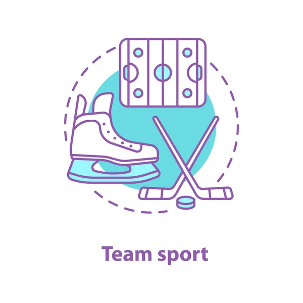 Икона Хоккейной Концепции Командный Спорт Зимние Мероприятия Идея Тонкой Линии — стоковый вектор