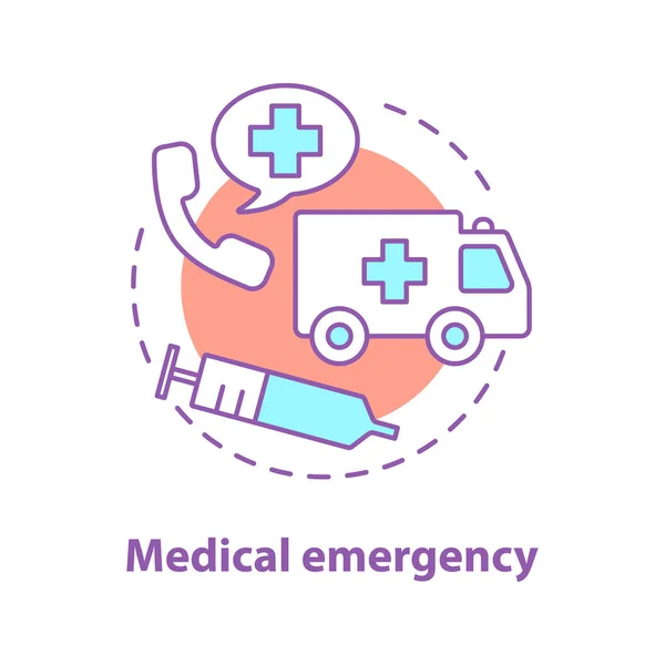 Medical Emergency Concept Icon Medicine Idea Thin Line Illustration Ambulance — Stock Vector