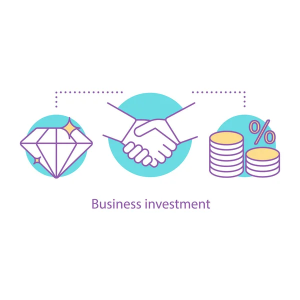 Icona Del Concetto Investimento Aziendale Idea Partenariato Sottile Illustrazione Linea — Vettoriale Stock
