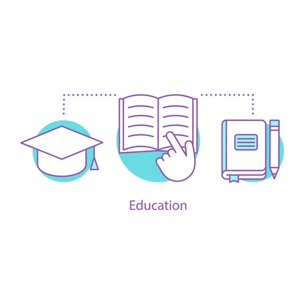 Bildungsikone Wissensgewinnung Idee Dünne Linie Illustration Studium Hausaufgaben Schule Universität — Stockvektor