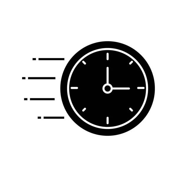 Horloge Volante Icône Glyphe Gestion Temps Temps Vol Symbole Silhouette — Image vectorielle