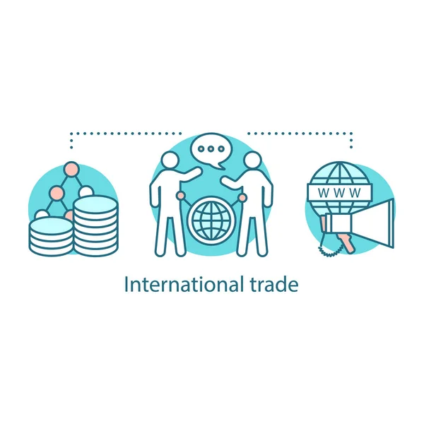 Icono Del Concepto Comercio Internacional Compras Globales Idea Relaciones Internacionales — Archivo Imágenes Vectoriales