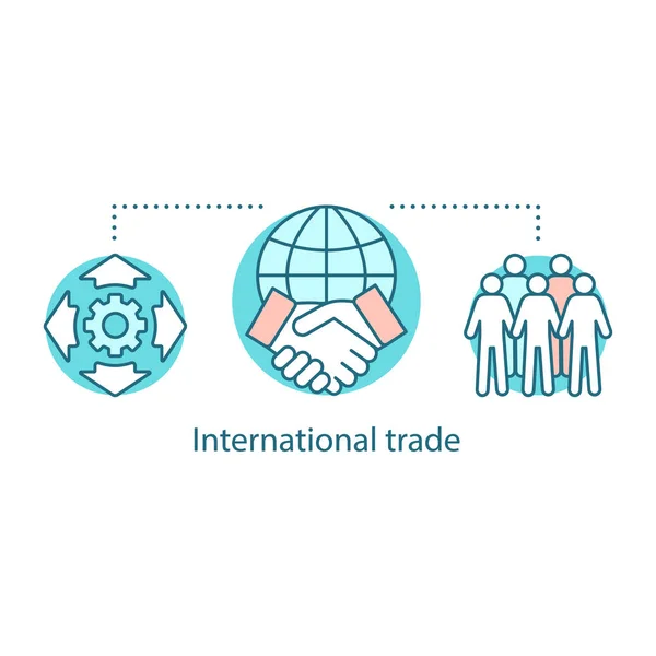Icône Concept Commerce Mondial Partenariat International Idée Relations Internationales Coopération — Image vectorielle