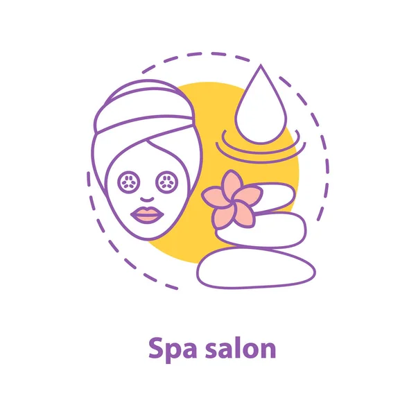 Spa Salon Concept Pictogram Lichaam Verzorging Idee Dunne Lijn Illustratie — Stockvector