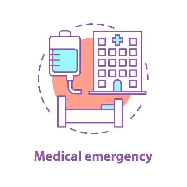Ikon Konsep Rumah Sakit Ilustrasi Garis Tipis Untuk Obat Darurat - Stok Vektor