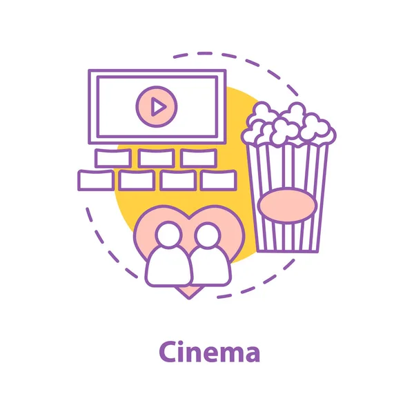 Cinema Concept Icon First Date Idea Thin Line Illustration Movie — Stock Vector