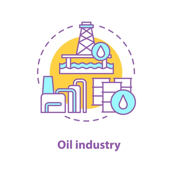 Ikone Der Ölindustrie Idee Zur Erdölproduktion Dünne Linie Illustration Offshore — Stockvektor