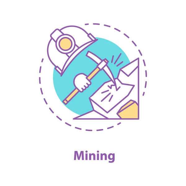 Mining Industry Concept Icon Minerals Extraction Idea Thin Line Illustration — Stock Vector