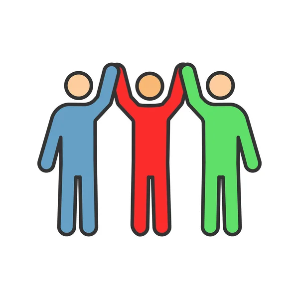 Icono Color Organización Benéfica Unidad Diversidad Gente Con Las Manos — Archivo Imágenes Vectoriales