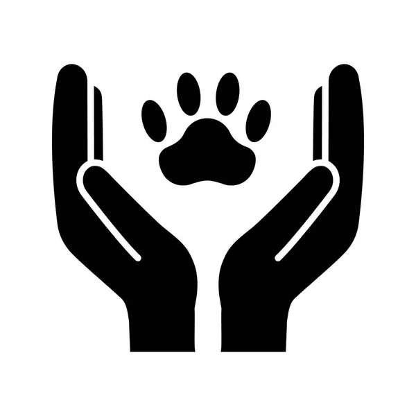 Modern dog care logo, negative space. Vector illustration. — Stock