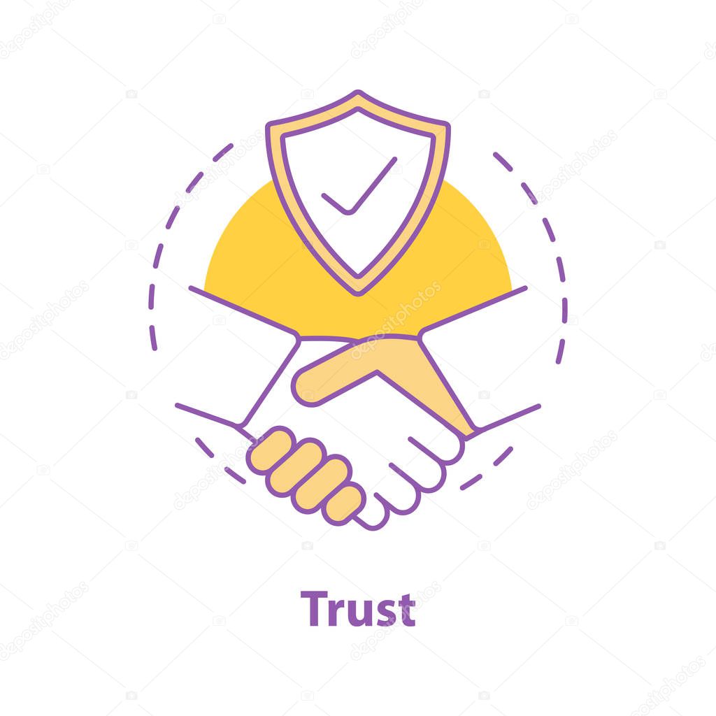Partnership concept icon. Business deal idea thin line illustration. Trust. Agreement. Vector isolated outline drawing