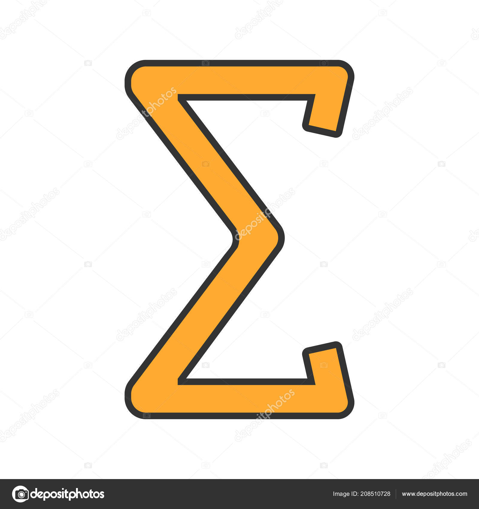 Summation Color Icon Sum Total Math Symbol Isolated Vector ...