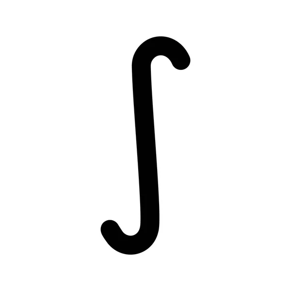 Unbestimmte Integrale Symbol Glyphen Symbol Silhouette Symbol Negativer Raum Vektor — Stockvektor