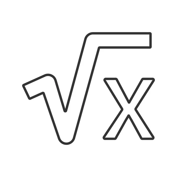 Quadratwurzel Des Linearen Symbols Schmalspur Illustration Mathematischer Ausdruck Kontursymbol Vektor — Stockvektor