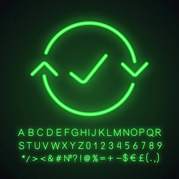 Geld Uitwisseling Volledige Neon Licht Pictogram Restitutie Glowing Teken Met — Stockvector