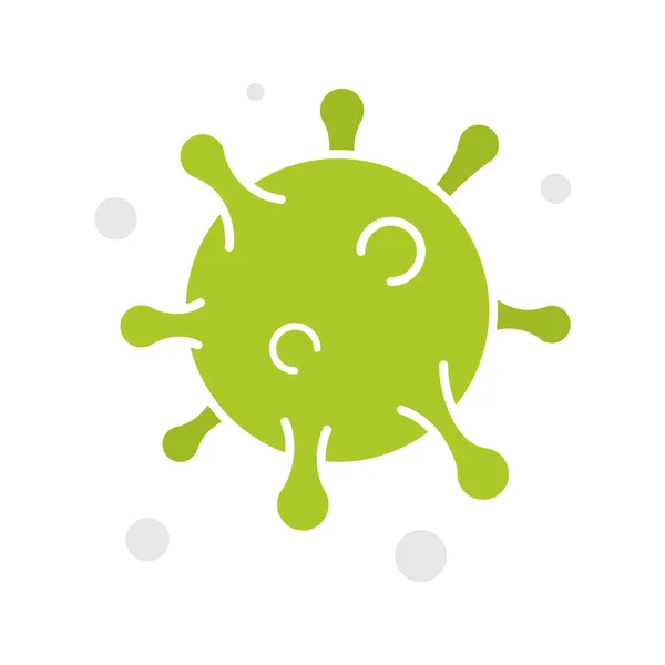 Icono Color Glifo Partículas Virus Símbolo Silueta Sobre Fondo Blanco — Vector de stock