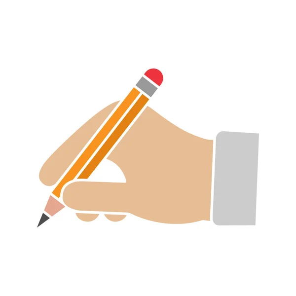 Mano Sosteniendo Lápiz Icono Color Glifo Escritura Dibujo Tomando Notas — Vector de stock