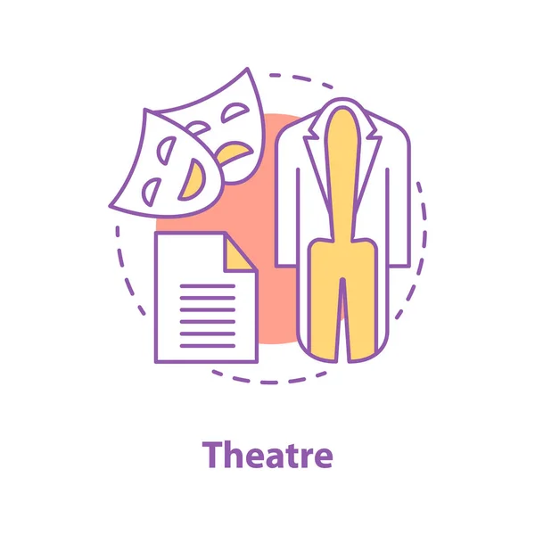Theater Concept Icon Art Idea Thin Line Illustration Drama Tragedy — Stock Vector