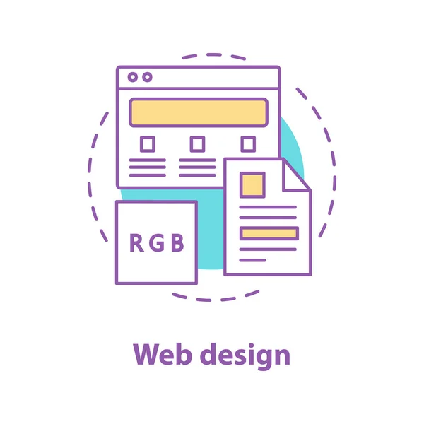 Web Design Konzept Symbol Idee Des Internetsurfens Dünne Linie Illustration — Stockvektor