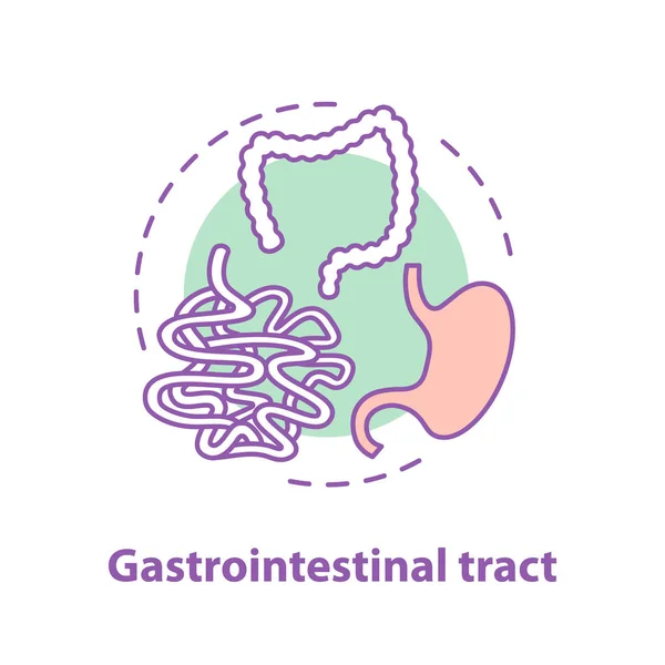 Icono Del Concepto Del Tracto Gastrointestinal Idea Gastroenterología Ilustración Línea — Vector de stock