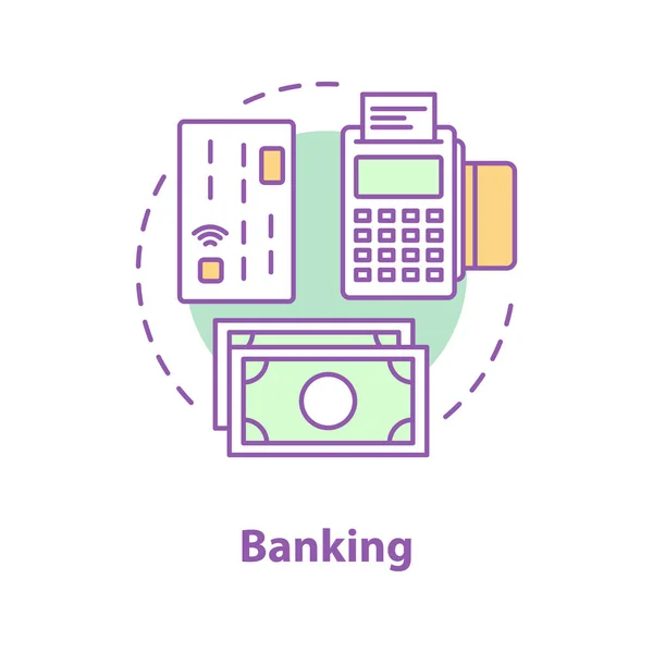 Icono Del Concepto Bancario Idea Gestión Financiera Ilustración Línea Delgada — Vector de stock
