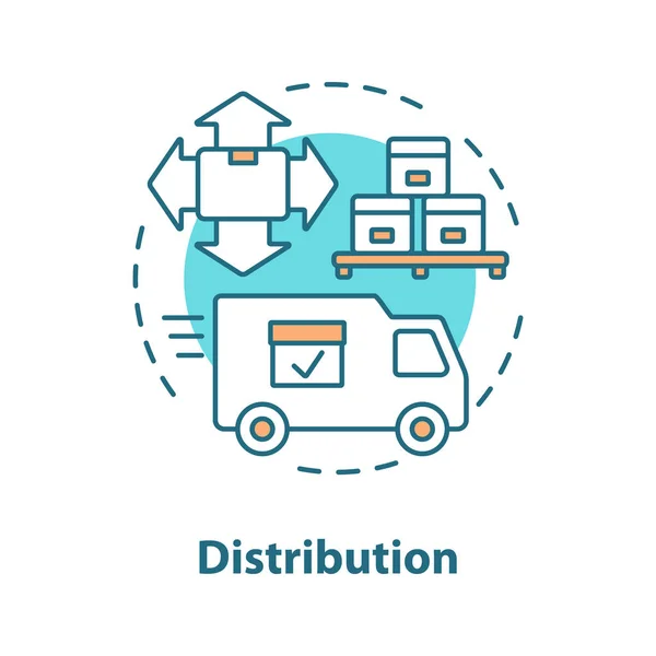 Logistics Distribution Concept Icon Delivery Service Idea Thin Line Illustration — Stock Vector