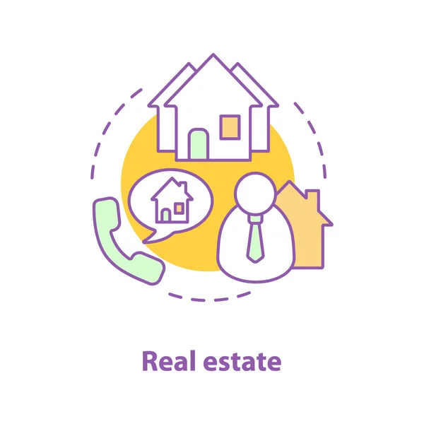Real Estate Concept Icon Brokerage Building Development Housing Problem Property — Stock Vector