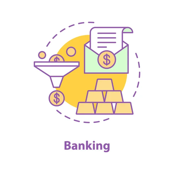 Icono Del Concepto Bancario Idea Gestión Financiera Ilustración Línea Delgada — Vector de stock