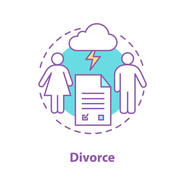 Icono Del Concepto Divorcio Familia Separó Las Relaciones Rompen Idea — Vector de stock