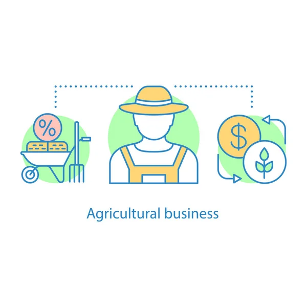 Icona Del Concetto Impresa Agricola Idea Agricola Sottile Linea Illustrazione — Vettoriale Stock