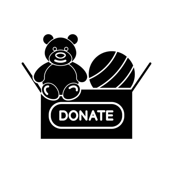 Spielzeug Das Glyphen Ikone Spendet Silhouette Symbol Wohltätigkeitsorganisation Für Kinder — Stockvektor