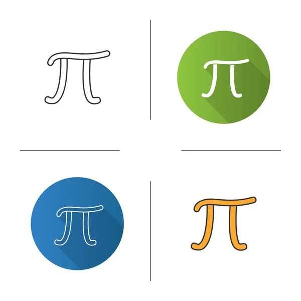 数学常数 平面设计 线形和颜色样式 孤立向量插图 — 图库矢量图片