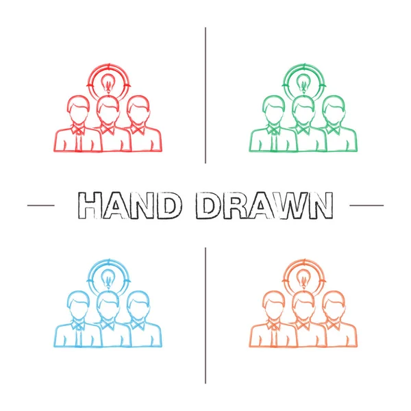 Ikon Warna Gambar Tangan Stok Vektor Ilustrasi Ikon Warna Gambar