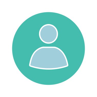 Kullanıcı hesabı daire glif renk simgesi. Kullanıcı profil resmi. Userpic. Siluet simge yok anahat beyaz zemin üzerine. Negatif alan. Vektör çizim