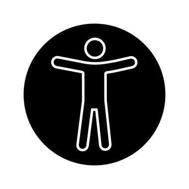 Web Erişilebilirlik glif simgesi. Evrensel erişim. Siluet simge. Negatif alan. İzole vektör çizim