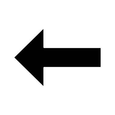 Klavye backspace düğme glif simgesi. Siluet simge. Arka kapağı transparan, önceki. Sol ok. Hareket. Negatif alan. İzole vektör çizim