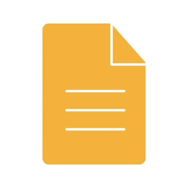 File Glyph Color Icon Silhouette Symbol White Background Outline Description — Stock Vector