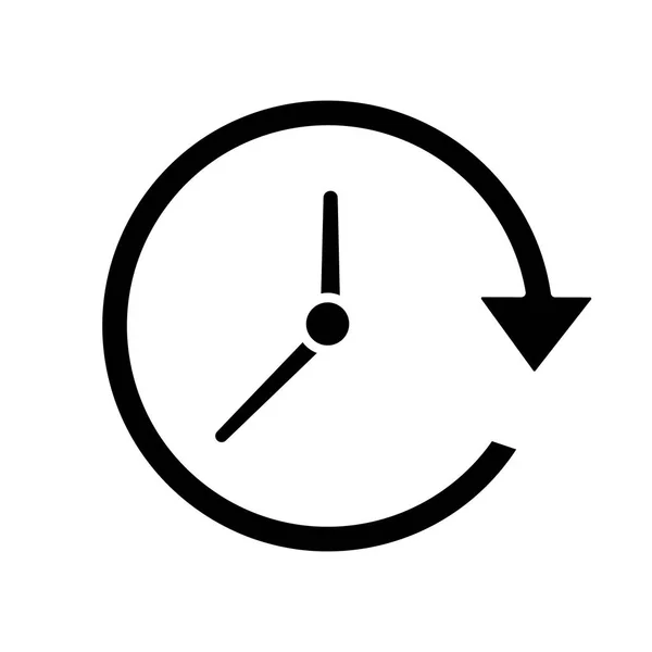 Actualizar Icono Glifo Sentido Horario Reloj Con Flecha Circular Símbolo — Vector de stock