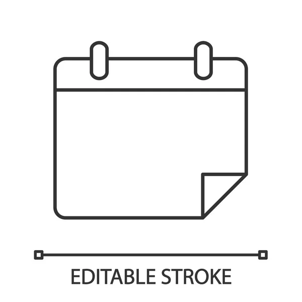 Hoy Calendario Icono Lineal Notas Ilustración Línea Delgada Organizador Símbolo — Vector de stock
