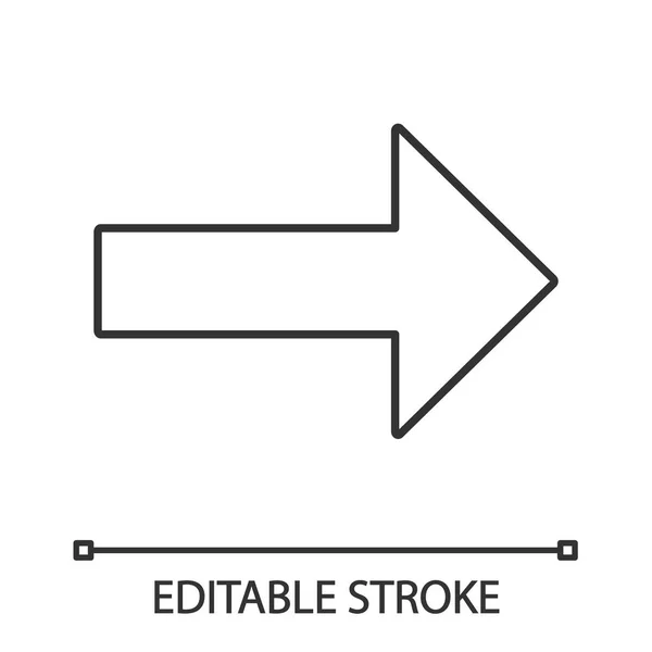 Lineární Ikona Šipka Vpřed Tenká Linie Obrázku Obrysu Symbolu Další — Stockový vektor