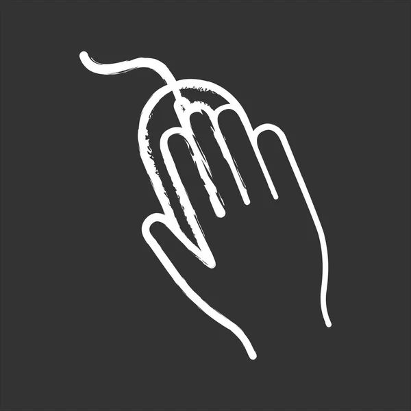 Піктограма Крейди Комп Ютерної Миші Клацніть Ізольована Векторна Крейдова Дошка — стоковий вектор