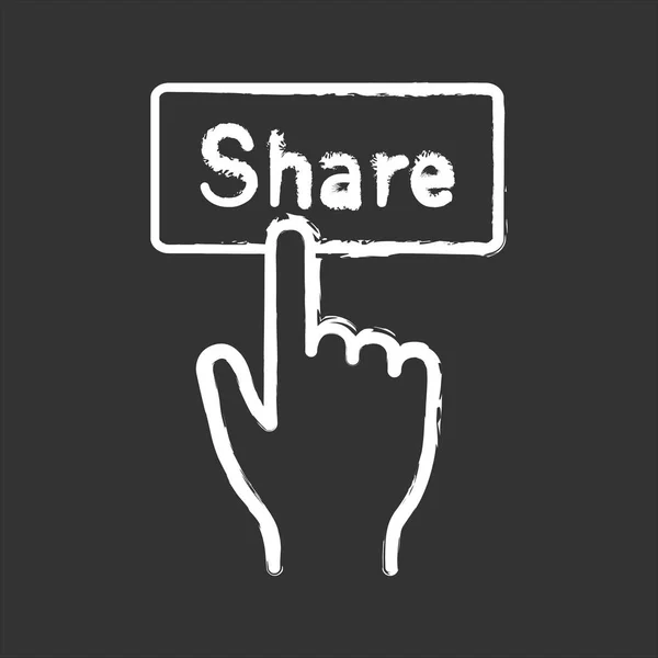 Share Taste Kreide Symbol Aktivitäten Den Sozialen Medien Handdrücken Auf — Stockvektor