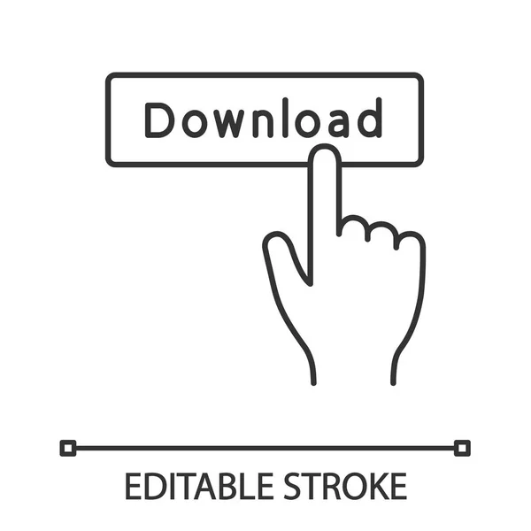 Tombol Unduh Klik Ikon Linier Ilustrasi Garis Tipis Data Diterima - Stok Vektor
