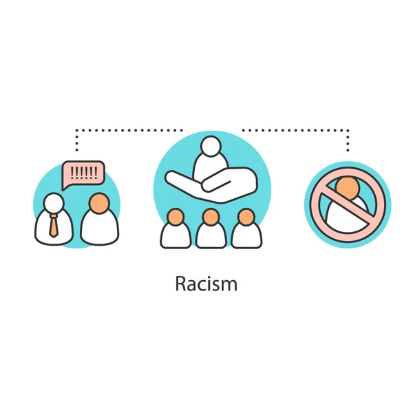 Ícone Conceito Racismo Ideia Discriminação Racial Ilustração Linha Fina Protecção — Vetor de Stock