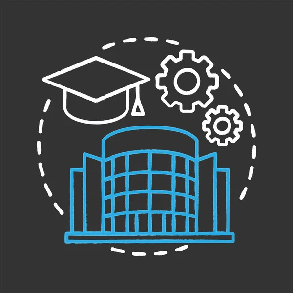 Πανεπιστήμιο Κιμωλία Έννοια Εικονίδιο Υψηλής Εκπαίδευσης Ιδέα Καπέλο Αποφοίτησης Του — Διανυσματικό Αρχείο